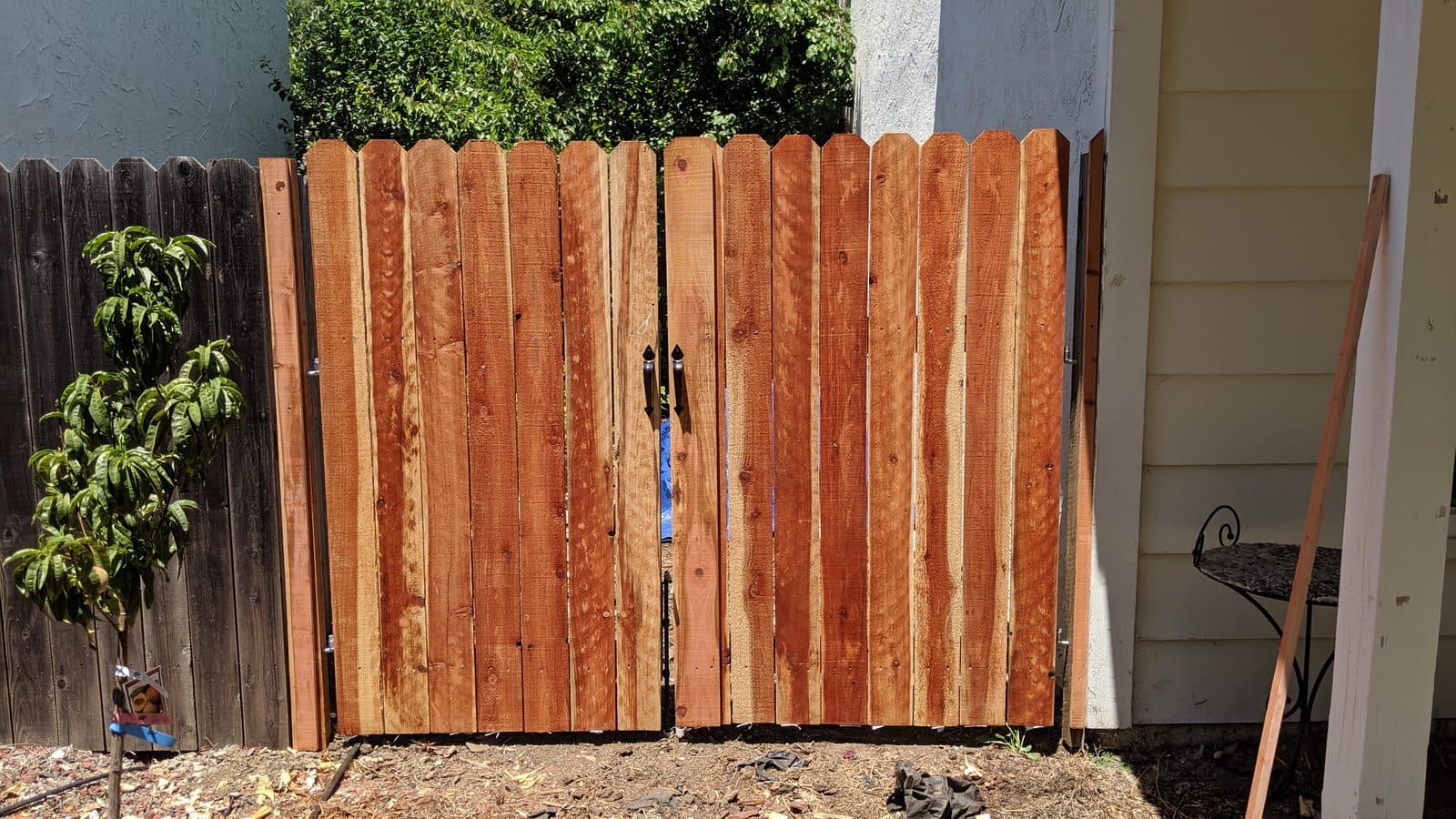 Custom Redwood Double Gate